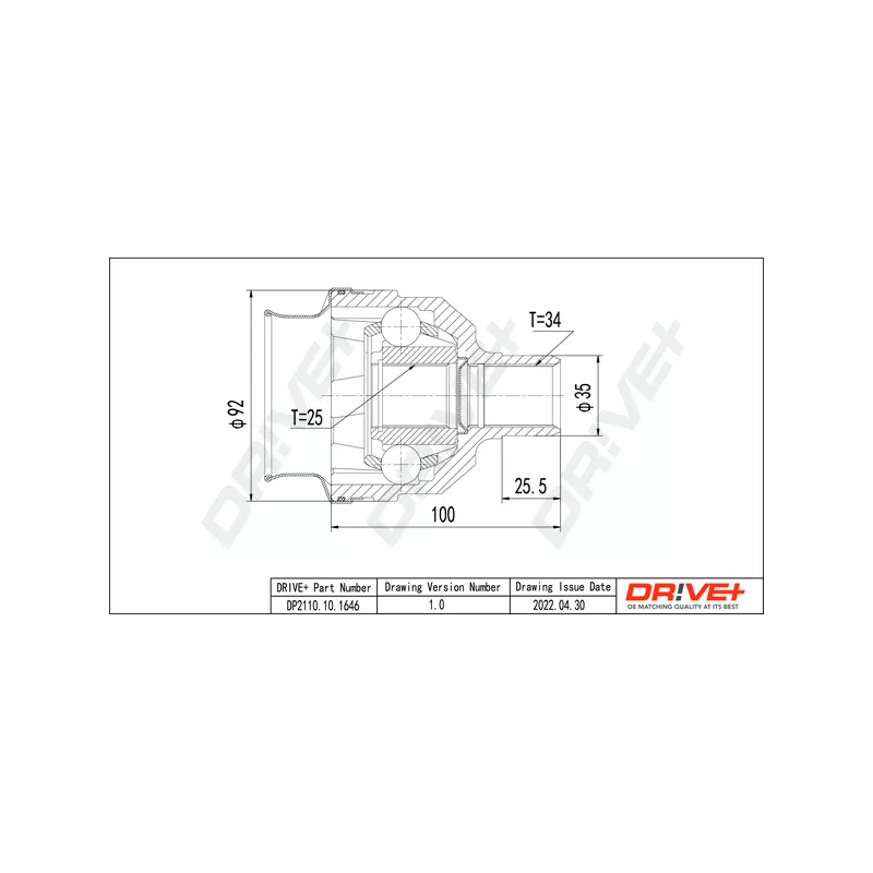 Embout de cardan avant (kit de réparation) Dr!ve+ DP2110.10.1646