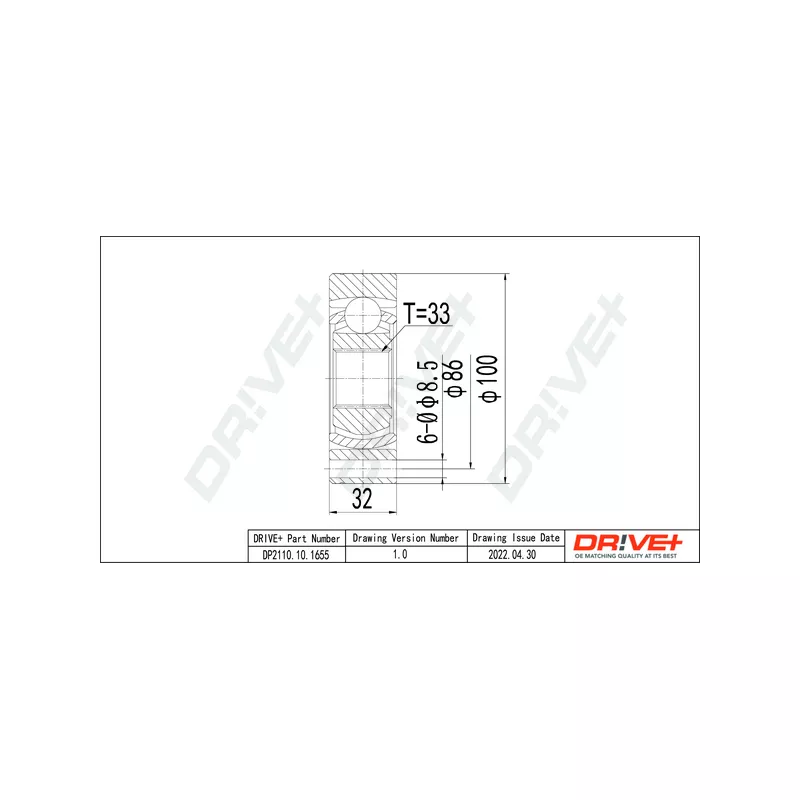 Embout de cardan avant (kit de réparation) Dr!ve+ DP2110.10.1655