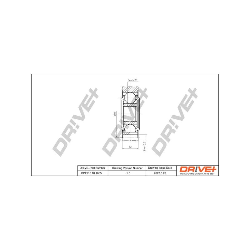 Embout de cardan avant (kit de réparation) Dr!ve+ DP2110.10.1665