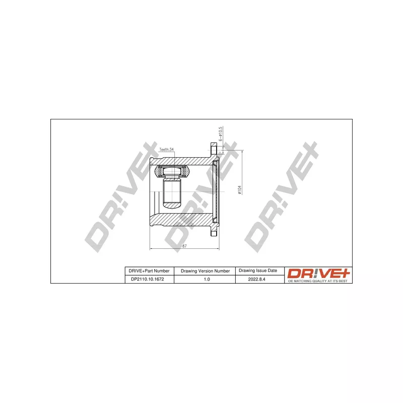 Embout de cardan avant (kit de réparation) Dr!ve+ DP2110.10.1672