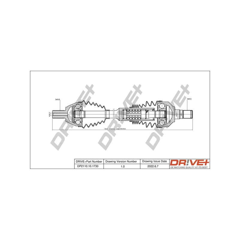 Arbre de transmission Dr!ve+ DP2110.10.1730