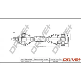 Arbre de transmission avant droit Dr!ve+ DP2110.10.1815