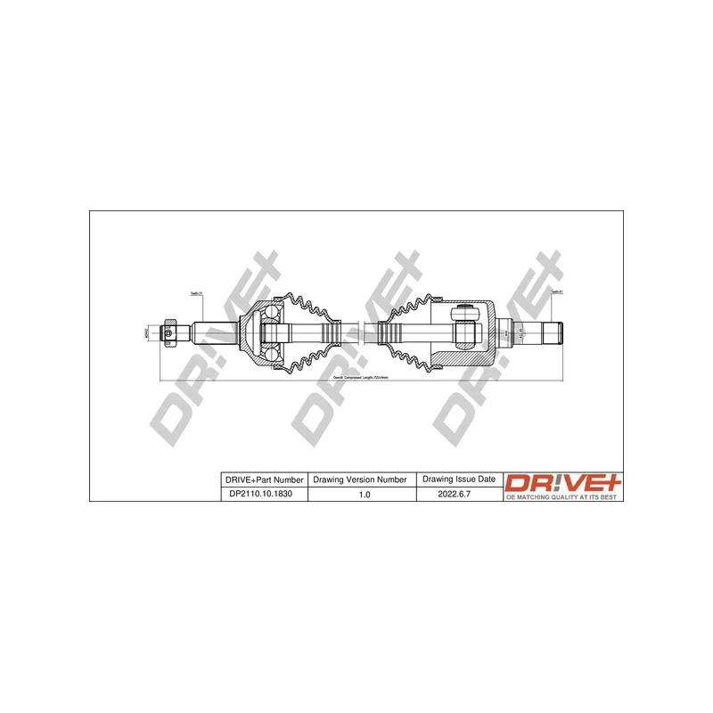 Arbre de transmission Dr!ve+ DP2110.10.1830