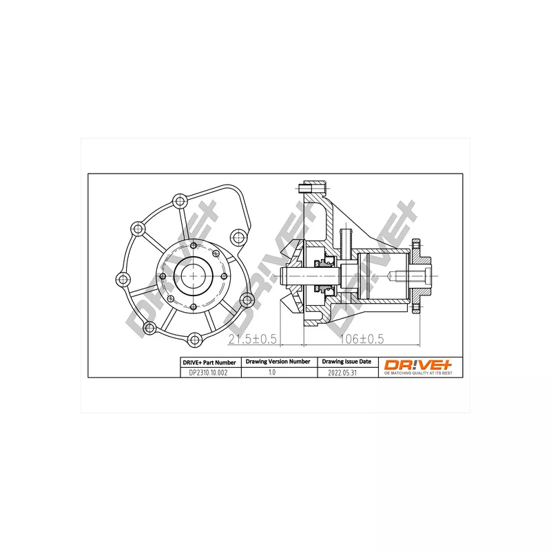 Pompe à eau, refroidissement du moteur Dr!ve+ DP2310.10.002
