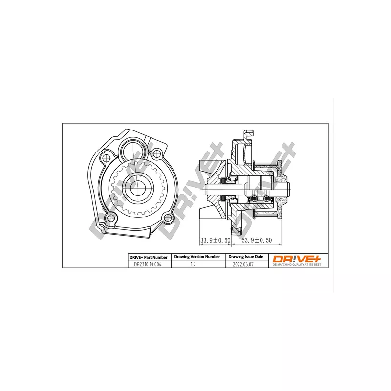 Pompe à eau, refroidissement du moteur Dr!ve+ DP2310.10.004