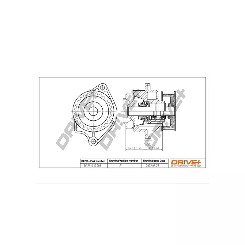 Pompe à eau, refroidissement du moteur Dr!ve+ DP2310.10.005
