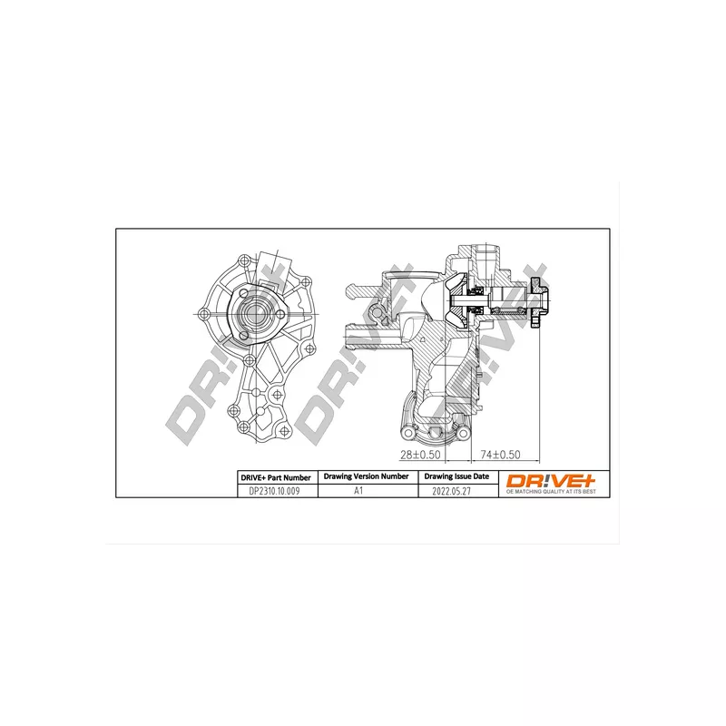 Pompe à eau, refroidissement du moteur Dr!ve+ DP2310.10.009