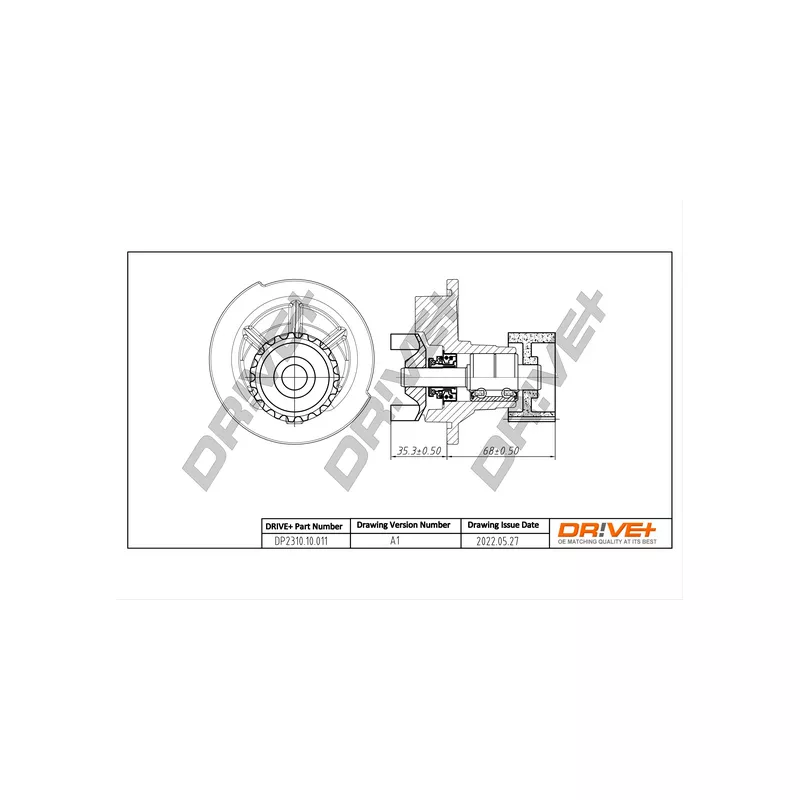 Pompe à eau, refroidissement du moteur Dr!ve+ DP2310.10.011
