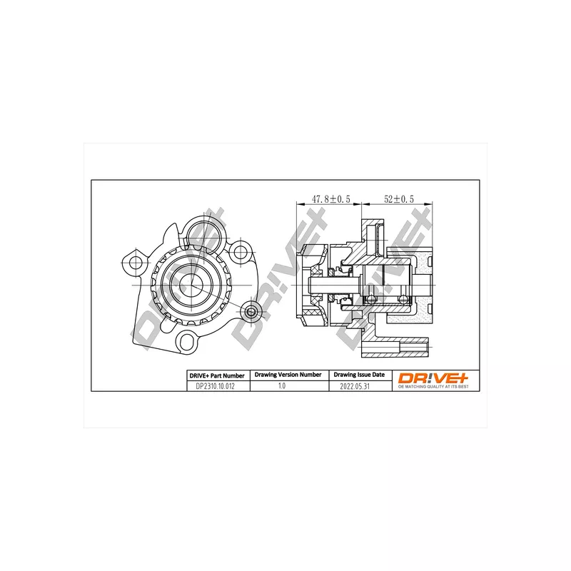 Pompe à eau, refroidissement du moteur Dr!ve+ DP2310.10.012