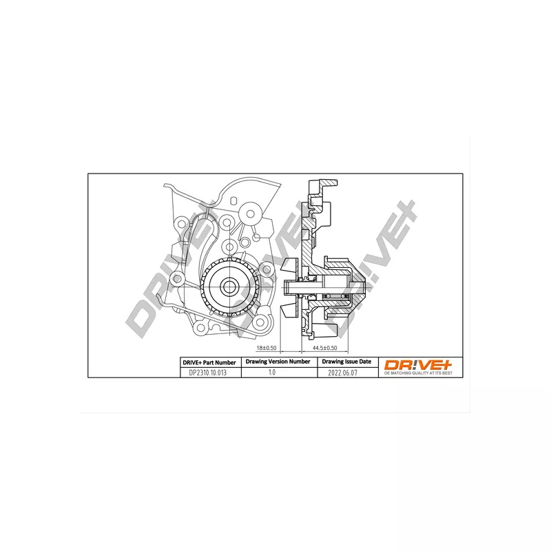 Pompe à eau, refroidissement du moteur Dr!ve+ DP2310.10.013