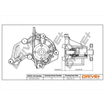 Pompe à eau, refroidissement du moteur Dr!ve+ DP2310.10.014