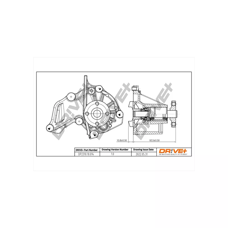Pompe à eau, refroidissement du moteur Dr!ve+ DP2310.10.014