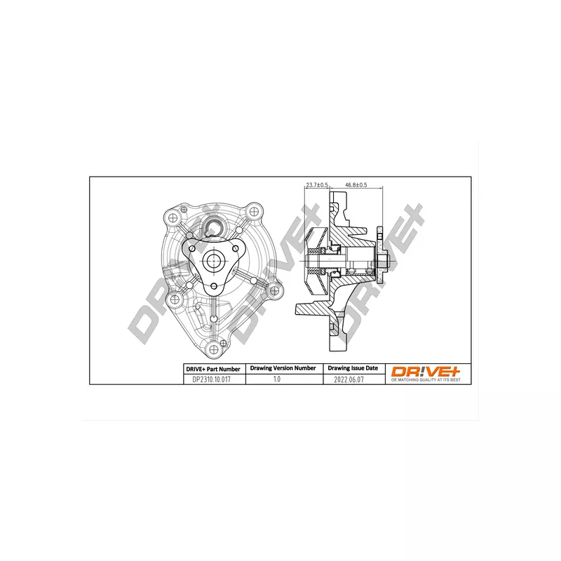 Pompe à eau, refroidissement du moteur Dr!ve+ DP2310.10.017