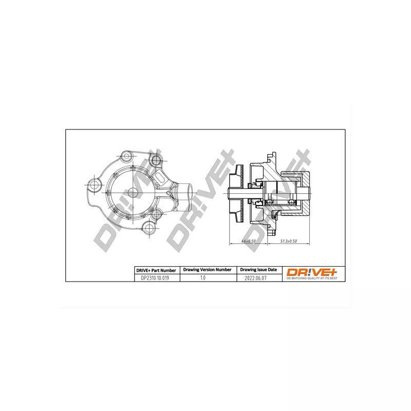 Pompe à eau, refroidissement du moteur Dr!ve+ DP2310.10.019
