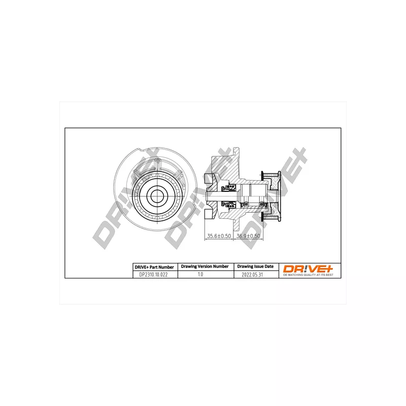 Pompe à eau, refroidissement du moteur Dr!ve+ DP2310.10.022