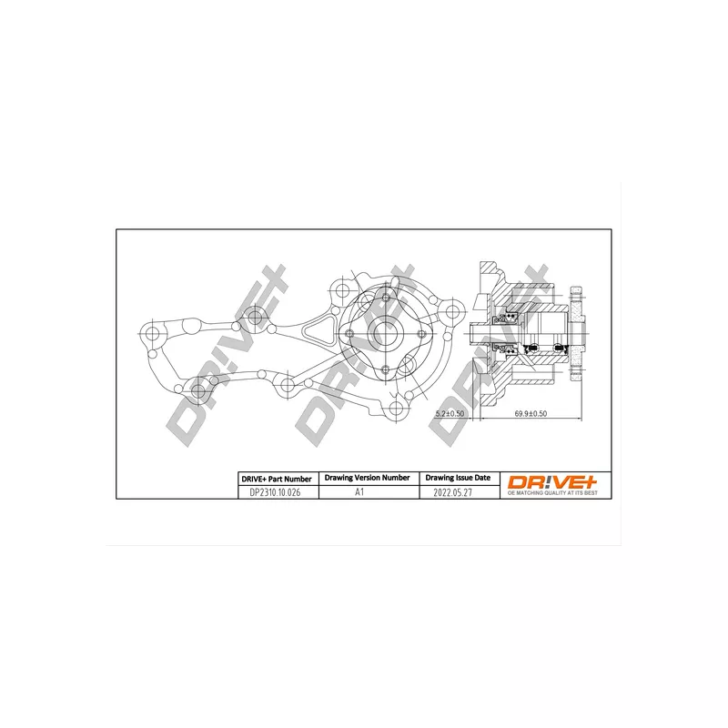 Pompe à eau, refroidissement du moteur Dr!ve+ DP2310.10.026