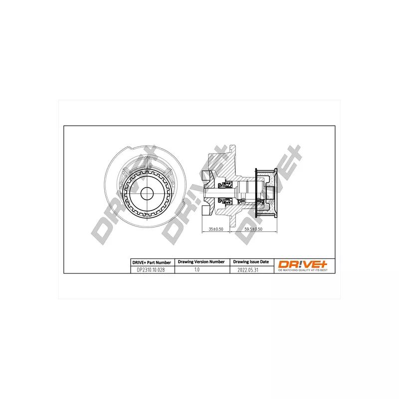 Pompe à eau, refroidissement du moteur Dr!ve+ DP2310.10.028