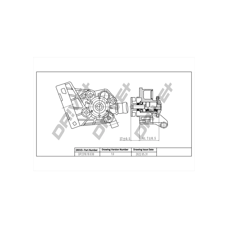 Pompe à eau, refroidissement du moteur Dr!ve+ DP2310.10.030