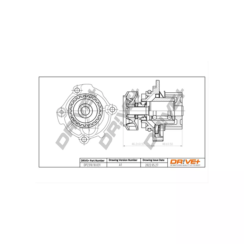 Pompe à eau, refroidissement du moteur Dr!ve+ DP2310.10.031