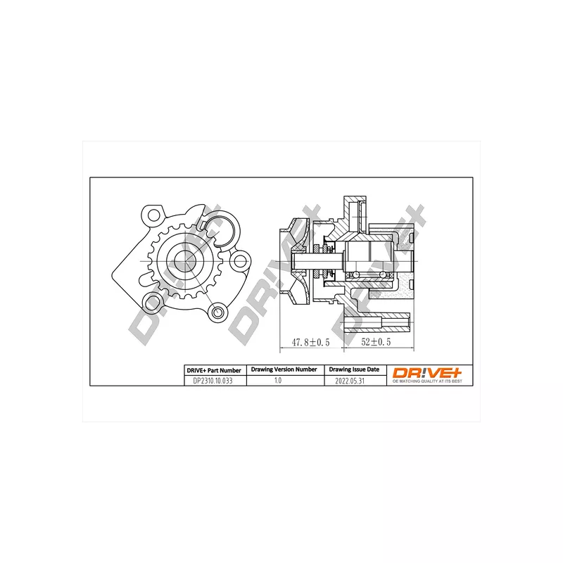 Pompe à eau, refroidissement du moteur Dr!ve+ DP2310.10.033