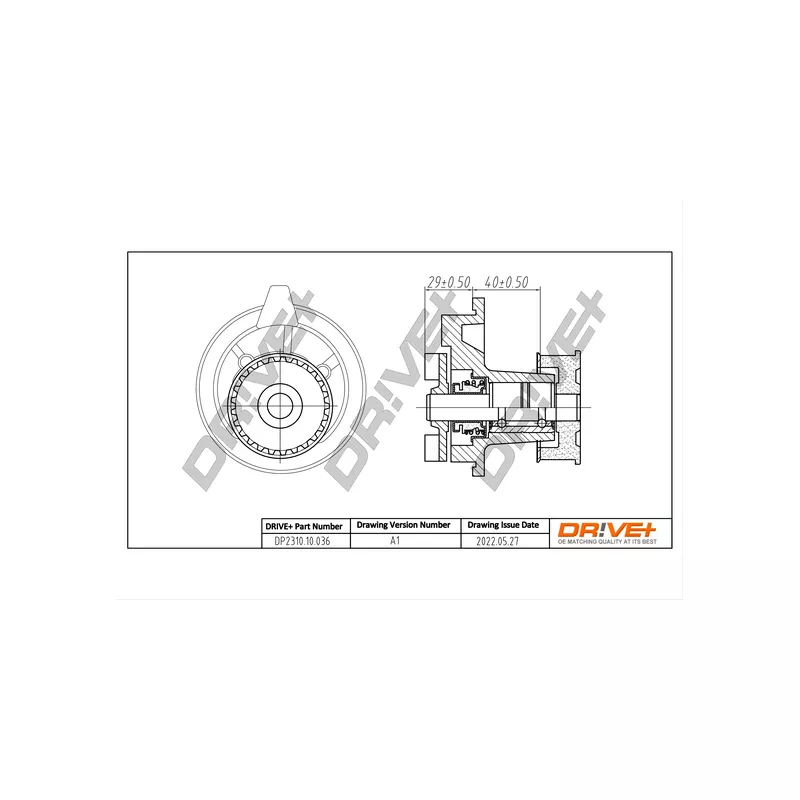 Pompe à eau, refroidissement du moteur Dr!ve+ DP2310.10.036