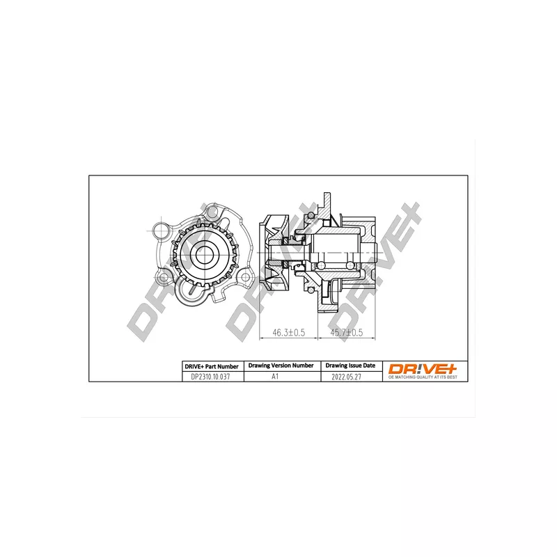 Pompe à eau, refroidissement du moteur Dr!ve+ DP2310.10.037