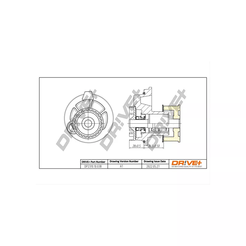 Pompe à eau, refroidissement du moteur Dr!ve+ DP2310.10.038