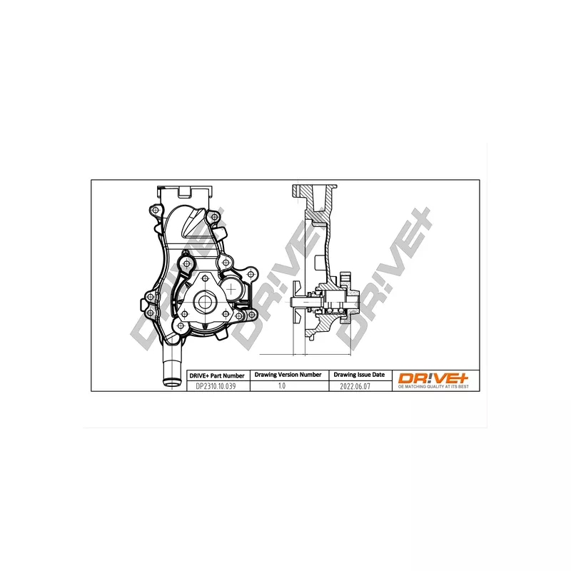 Pompe à eau, refroidissement du moteur Dr!ve+ DP2310.10.039