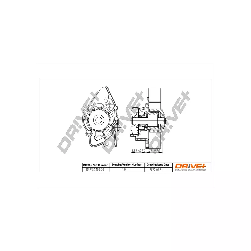 Pompe à eau, refroidissement du moteur Dr!ve+ DP2310.10.040