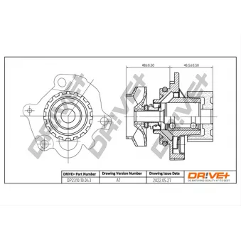 Pompe à eau, refroidissement du moteur Dr!ve+ DP2310.10.043