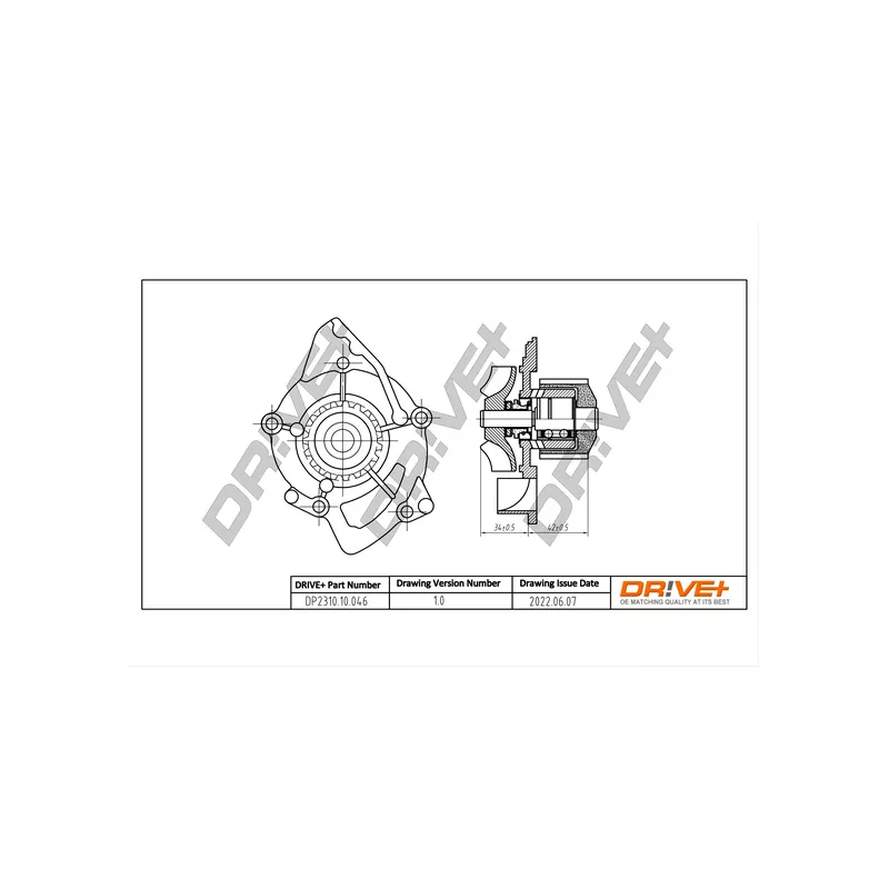 Pompe à eau, refroidissement du moteur Dr!ve+ DP2310.10.046