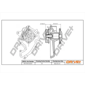 Pompe à eau, refroidissement du moteur Dr!ve+ DP2310.10.049