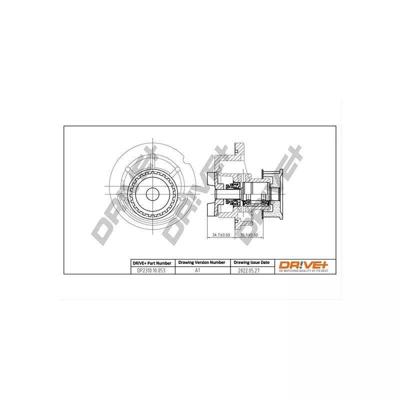 Pompe à eau, refroidissement du moteur Dr!ve+ DP2310.10.053