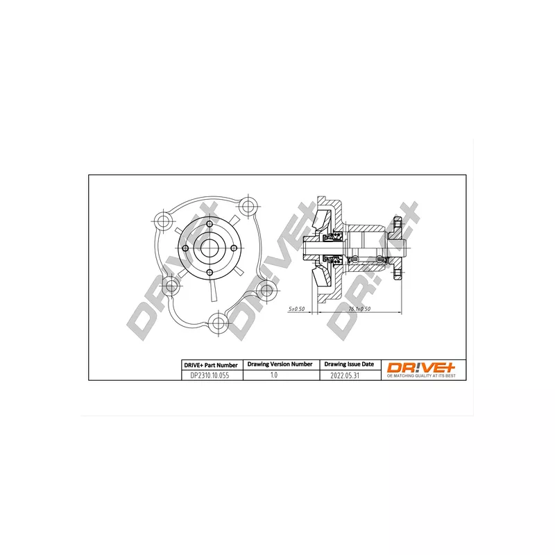 Pompe à eau, refroidissement du moteur Dr!ve+ DP2310.10.055