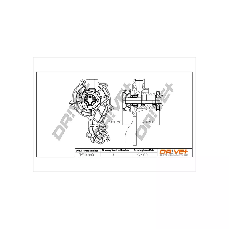 Pompe à eau, refroidissement du moteur Dr!ve+ DP2310.10.056