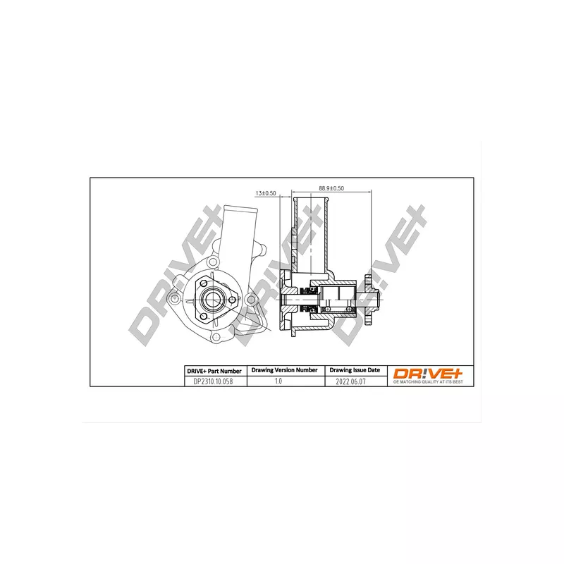 Pompe à eau, refroidissement du moteur Dr!ve+ DP2310.10.058
