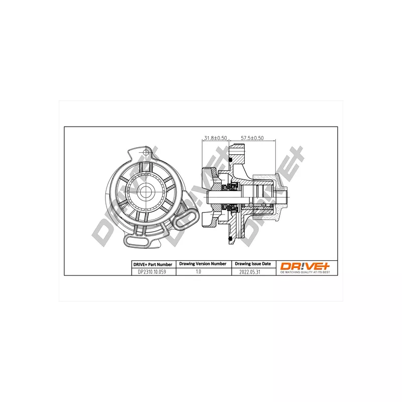 Pompe à eau, refroidissement du moteur Dr!ve+ DP2310.10.059