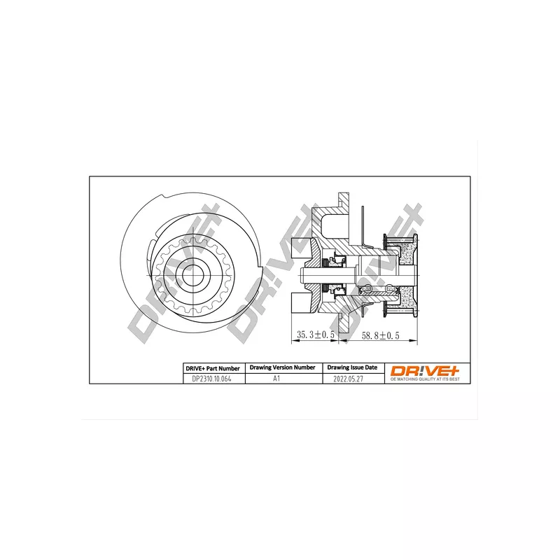 Pompe à eau, refroidissement du moteur Dr!ve+ DP2310.10.064