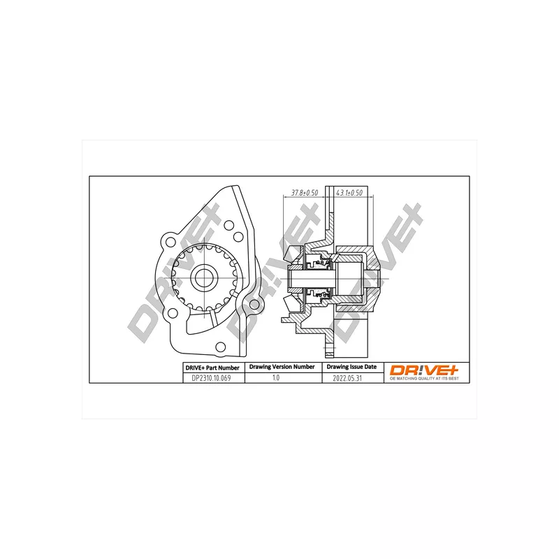 Pompe à eau, refroidissement du moteur Dr!ve+ DP2310.10.069