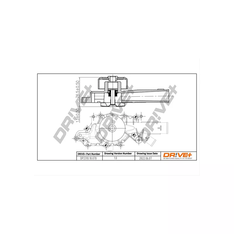 Pompe à eau, refroidissement du moteur Dr!ve+ DP2310.10.070
