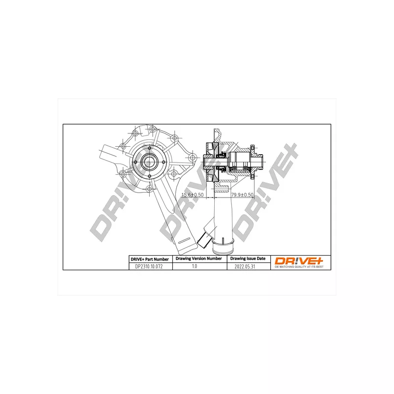 Pompe à eau, refroidissement du moteur Dr!ve+ DP2310.10.072
