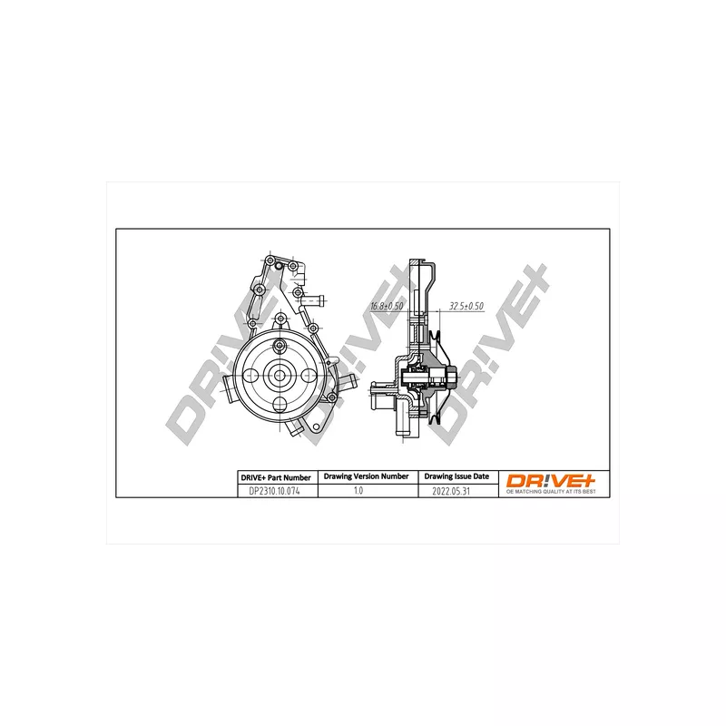 Pompe à eau, refroidissement du moteur Dr!ve+ DP2310.10.074