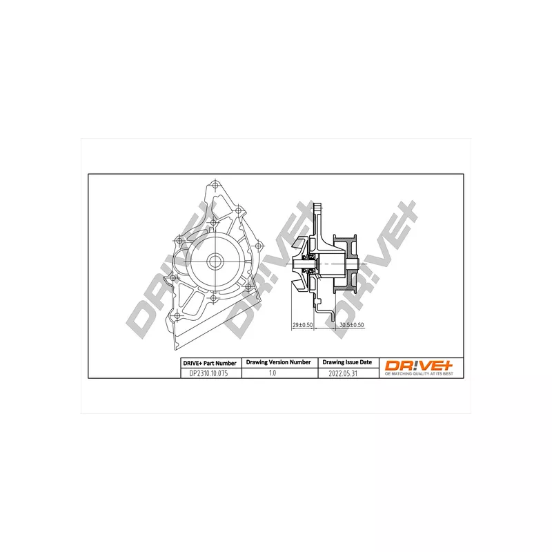 Pompe à eau, refroidissement du moteur Dr!ve+ DP2310.10.075
