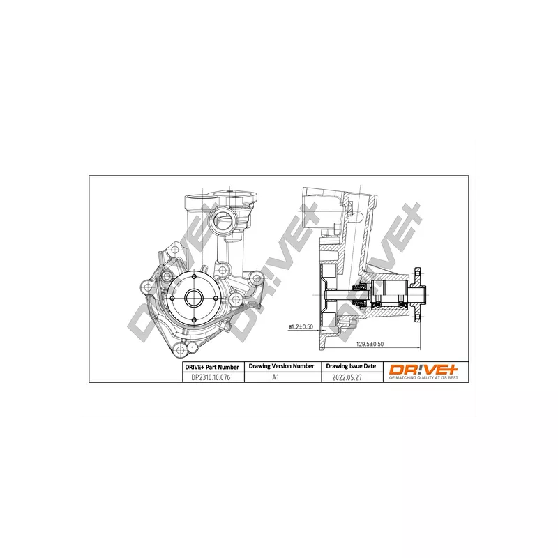 Pompe à eau, refroidissement du moteur Dr!ve+ DP2310.10.076