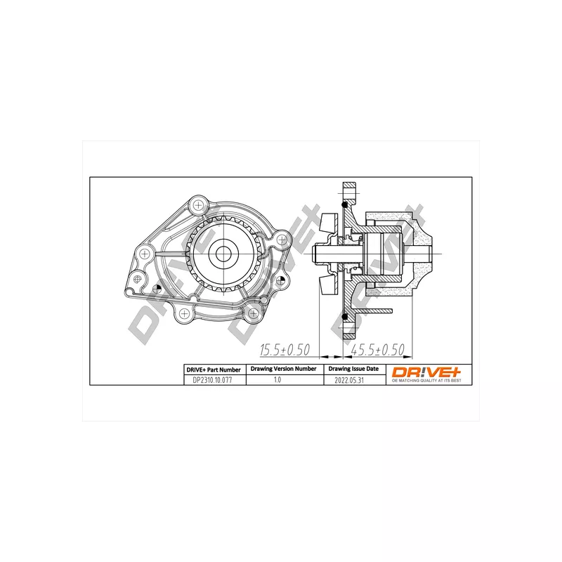 Pompe à eau, refroidissement du moteur Dr!ve+ DP2310.10.077