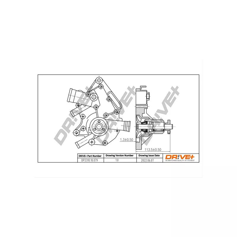 Pompe à eau, refroidissement du moteur Dr!ve+ DP2310.10.079