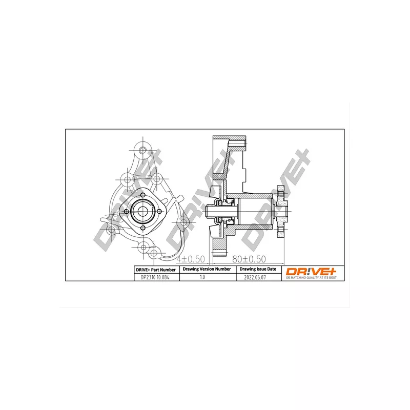Pompe à eau, refroidissement du moteur Dr!ve+ DP2310.10.084