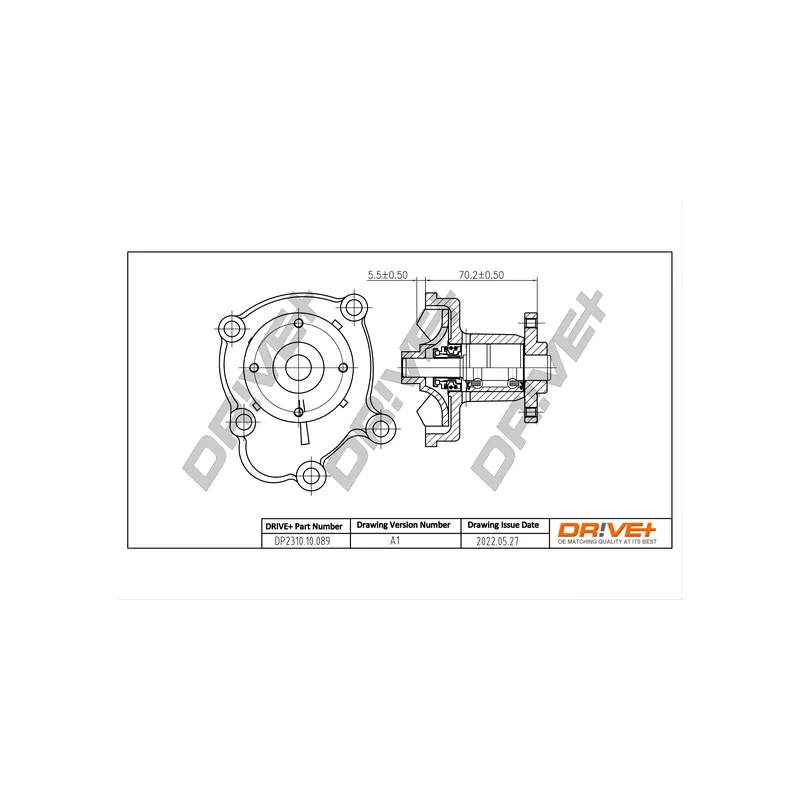 Pompe à eau, refroidissement du moteur Dr!ve+ DP2310.10.089
