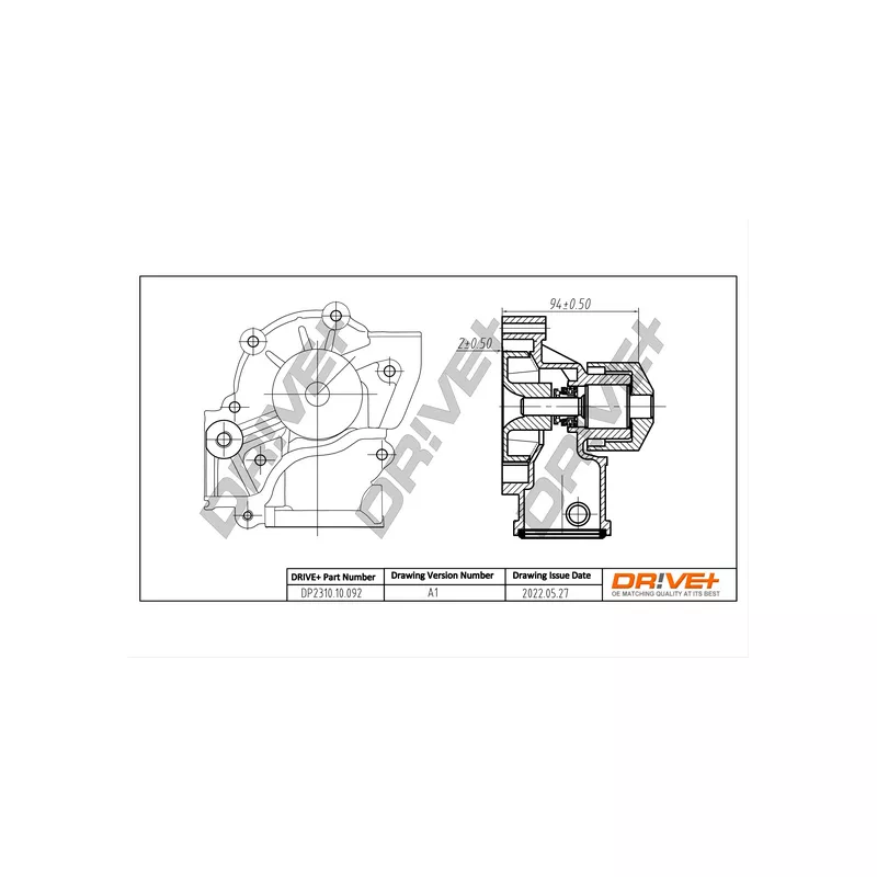 Pompe à eau, refroidissement du moteur Dr!ve+ DP2310.10.092