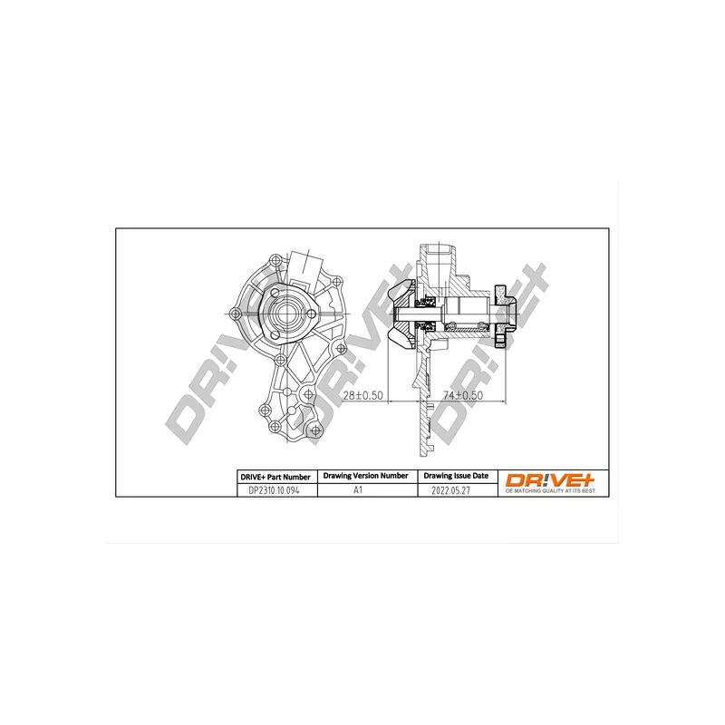 Pompe à eau, refroidissement du moteur Dr!ve+ DP2310.10.094